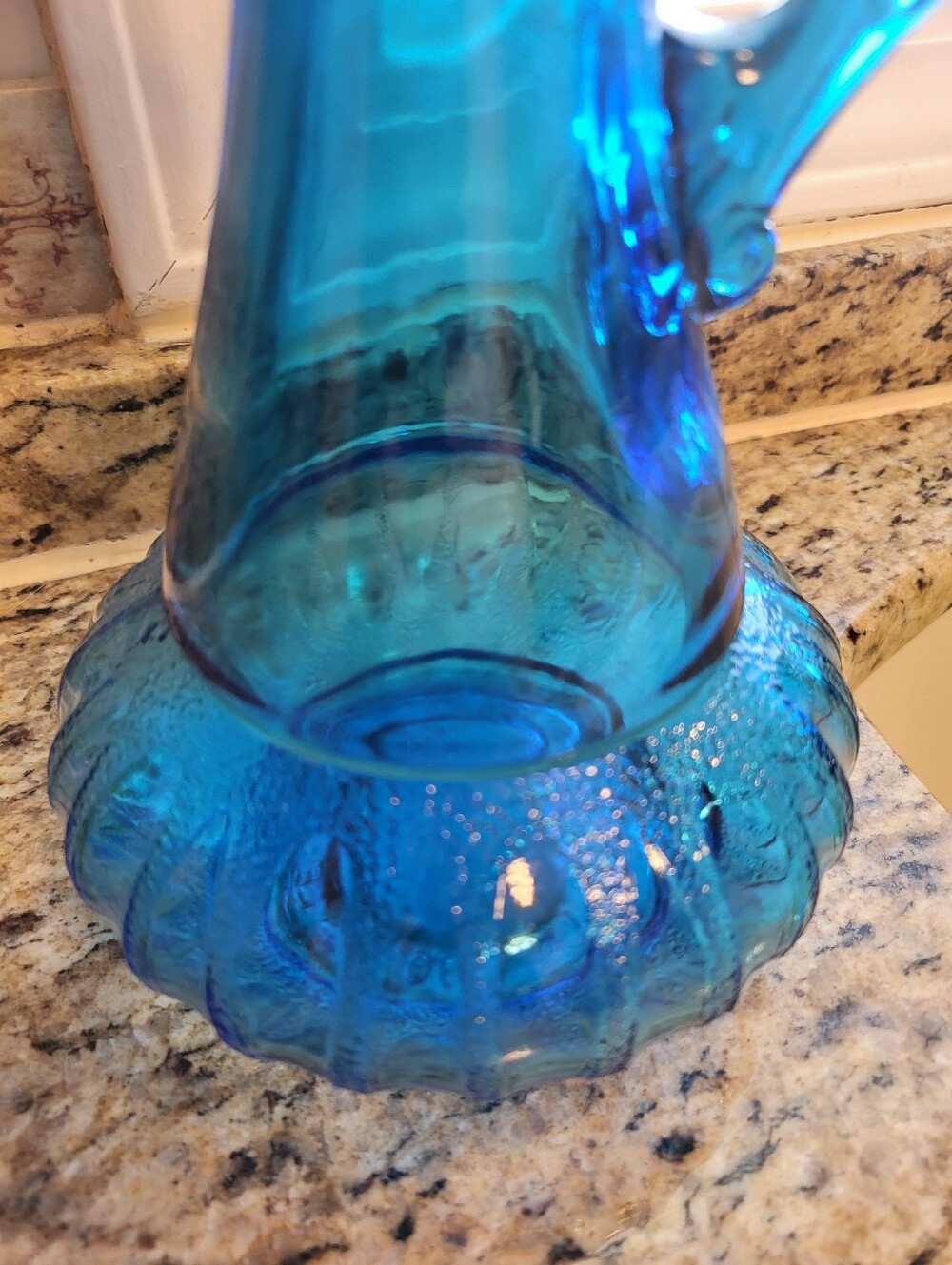 Blue 11 x 4.5 Inch  Jeannie Style Liquor Bottle - Home Art Accent - Picture 6 of 9